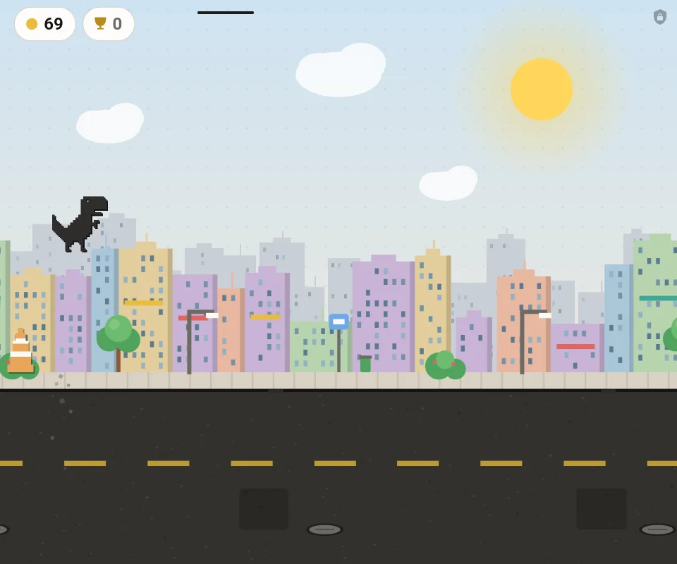 Gra Dino Run na tablecie
